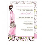 Baby Shower Invitations, Fashionable Mom Pink 